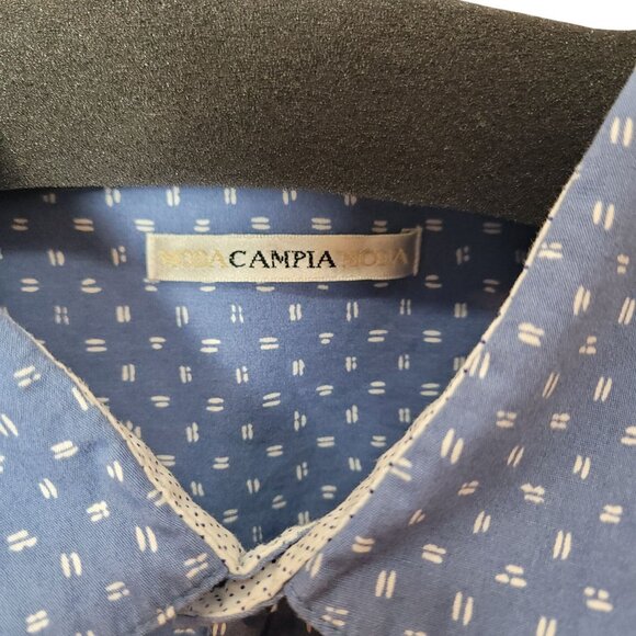 Moda Campia Mens Blue Short Sleeve Button-Up Shirt XXL 100% Cotton Classic Fit W - Picture 4 of 12